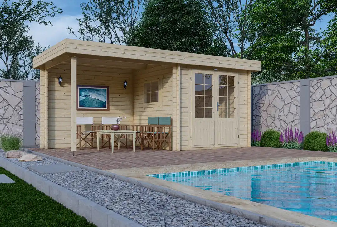 Gartenhaus mit Flachdach aus Holz online bestellen