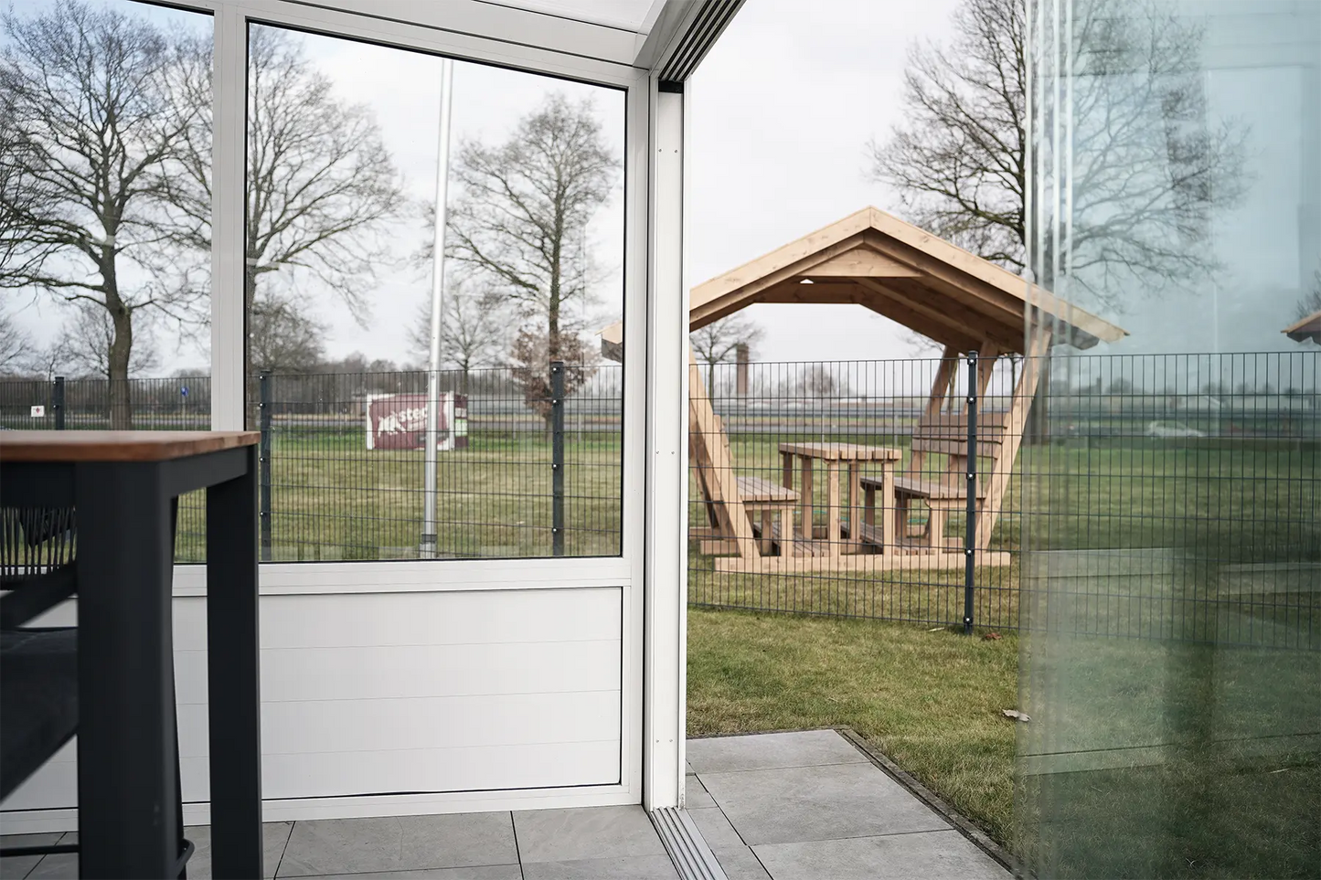 Glasschiebewand anthrazit (RAL 7016) 10mm