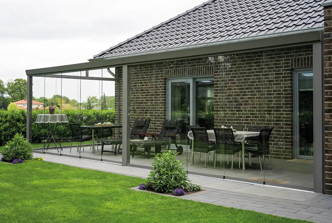 Kaltwintergarten Aluminium 500x400cm VSG grau