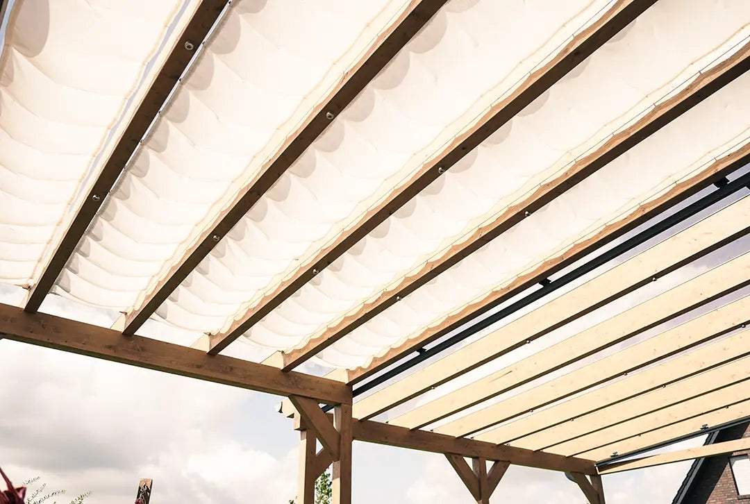 Terrassenüberdachung Holz 500x450cm VSG Natur