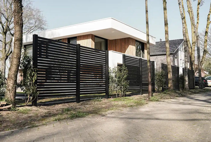 Aluminium Lamellenzaun Schwarz