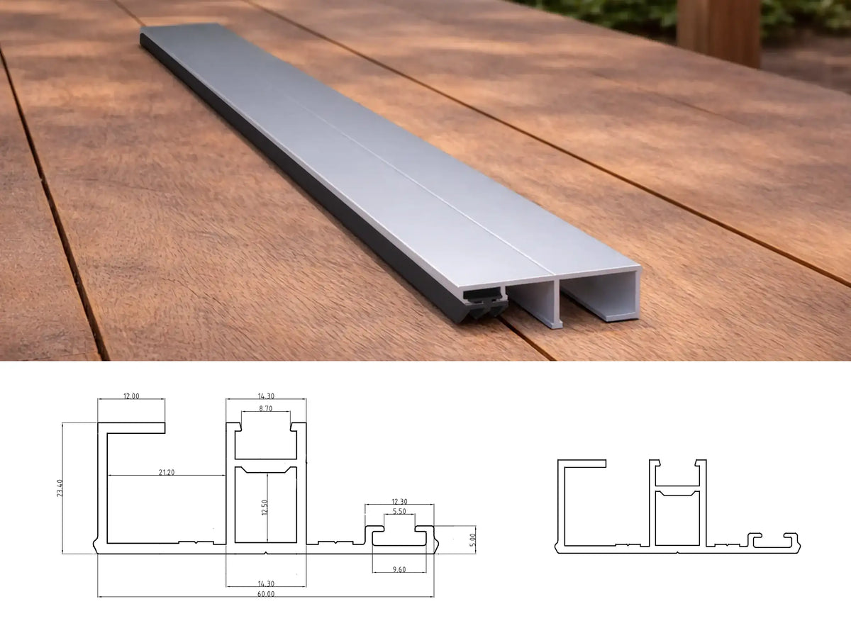 Aluminium Randprofil Komplettset ab 450cm