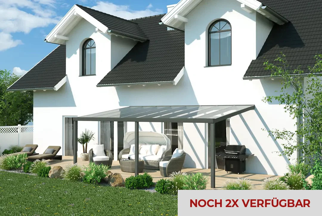 Terrassenüberdachung 5x3m Aluminium Wandanbau, Topseller