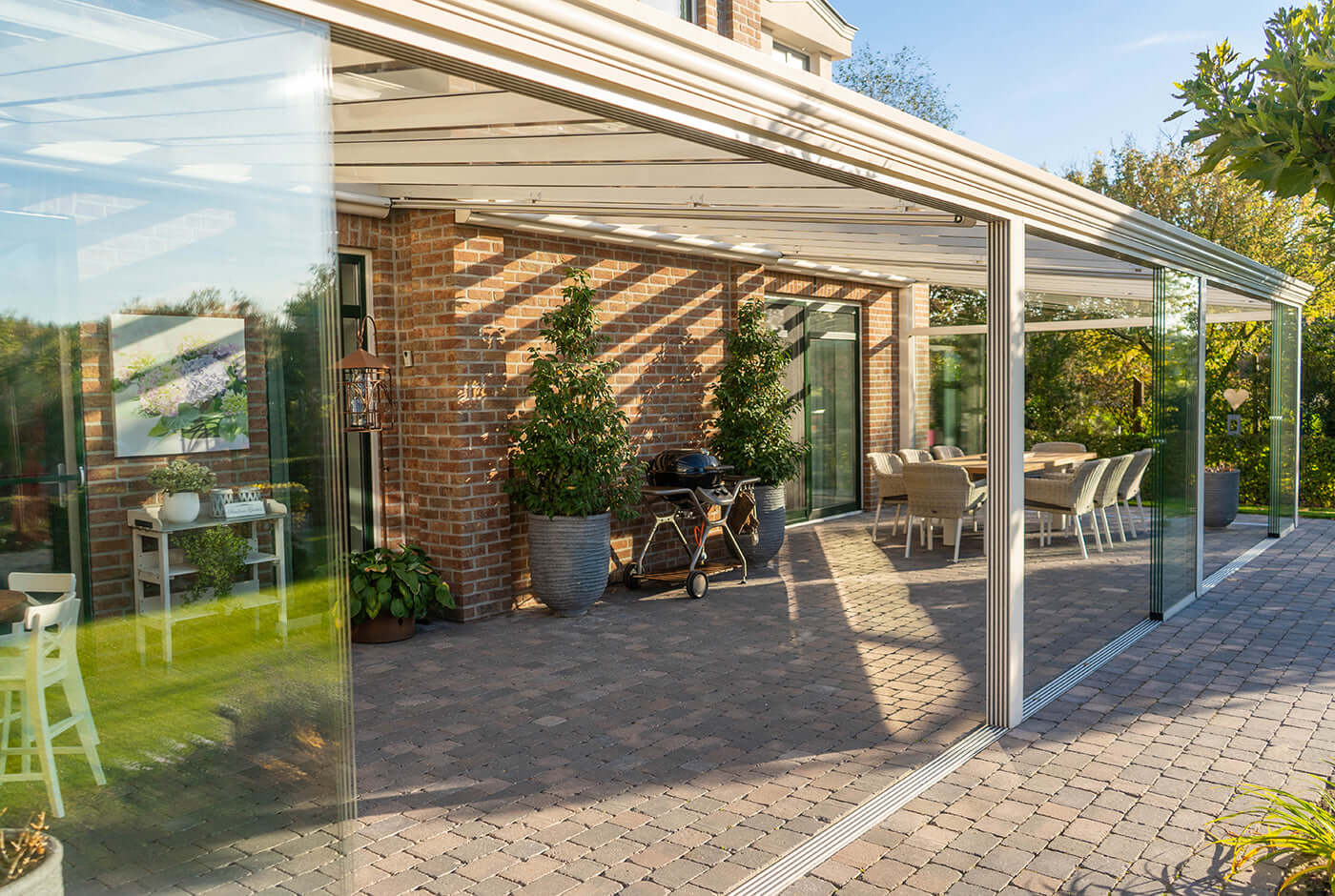 Glasschiebewand anthrazit (RAL 7016) 8mm