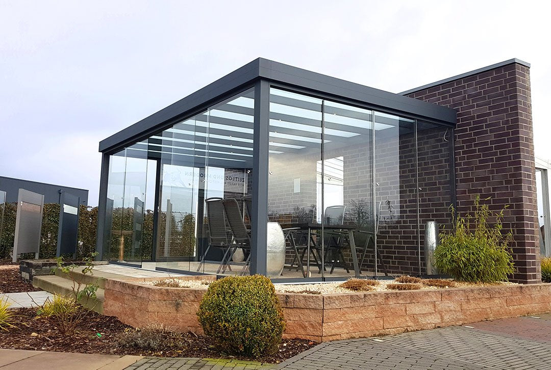 Terrassenüberdachung Flachdach 6x2,5m Wandanbau