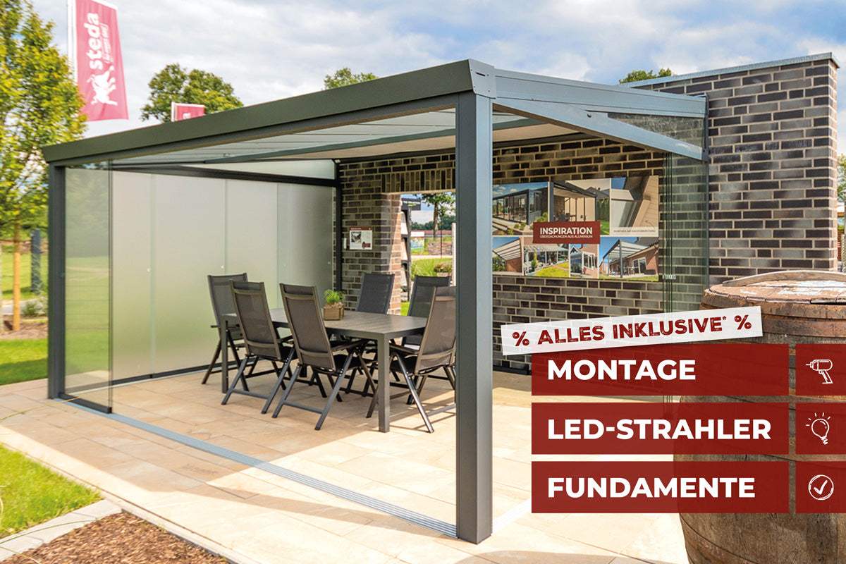 Terrassenüberdachung Aluminium Komplettset