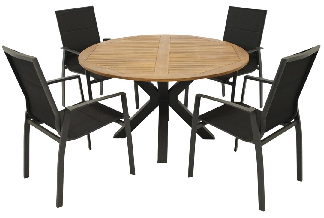 Gartentisch Set Aluminium 5-teilig