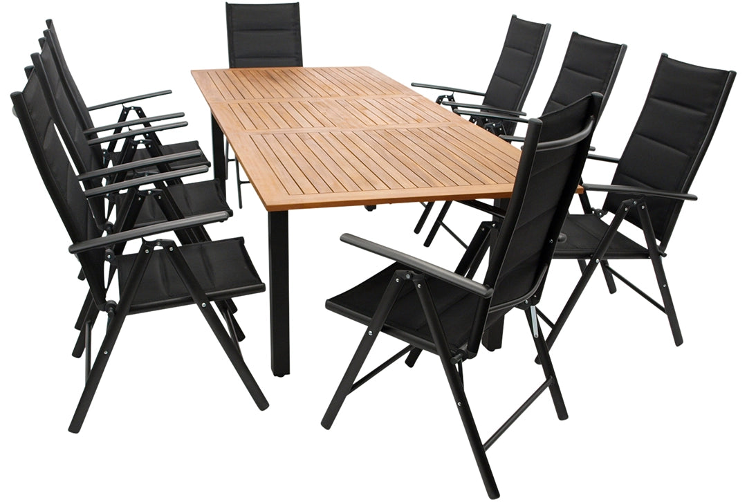 Gartentisch Set Aluminium, 9-teilig – steda