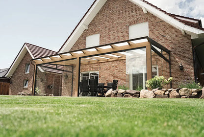 Terrassenüberdachung aus Leimholz, Freistehend