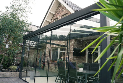 Glasschiebewand anthrazit (RAL 7016) 8mm