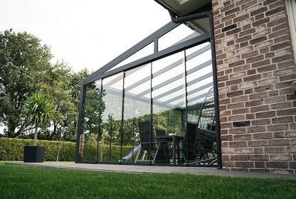 Glasschiebewand anthrazit (RAL 7016) 10mm