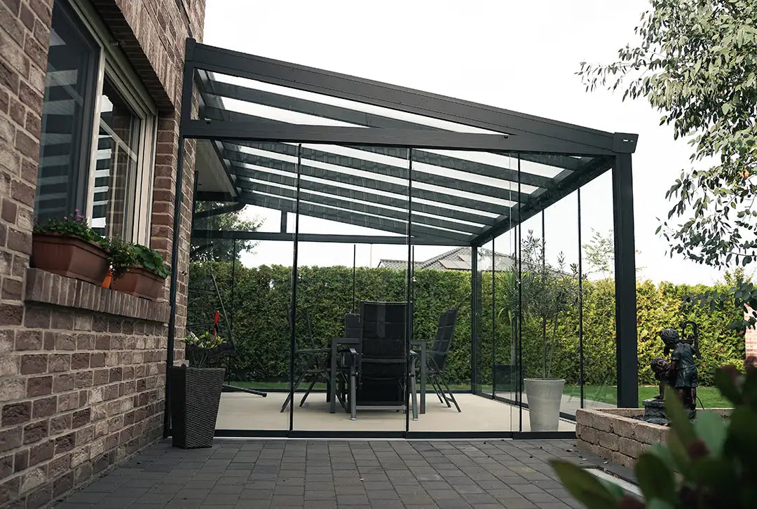 Kaltwintergarten Aluminium 600x250cm VSG anthrazit