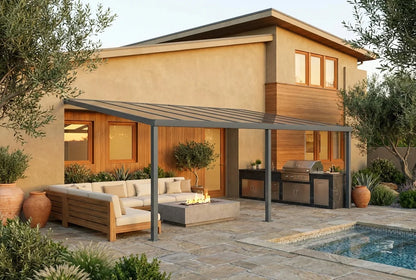 Terrassenüberdachung Aluminium 500x300cm VSG schwarz