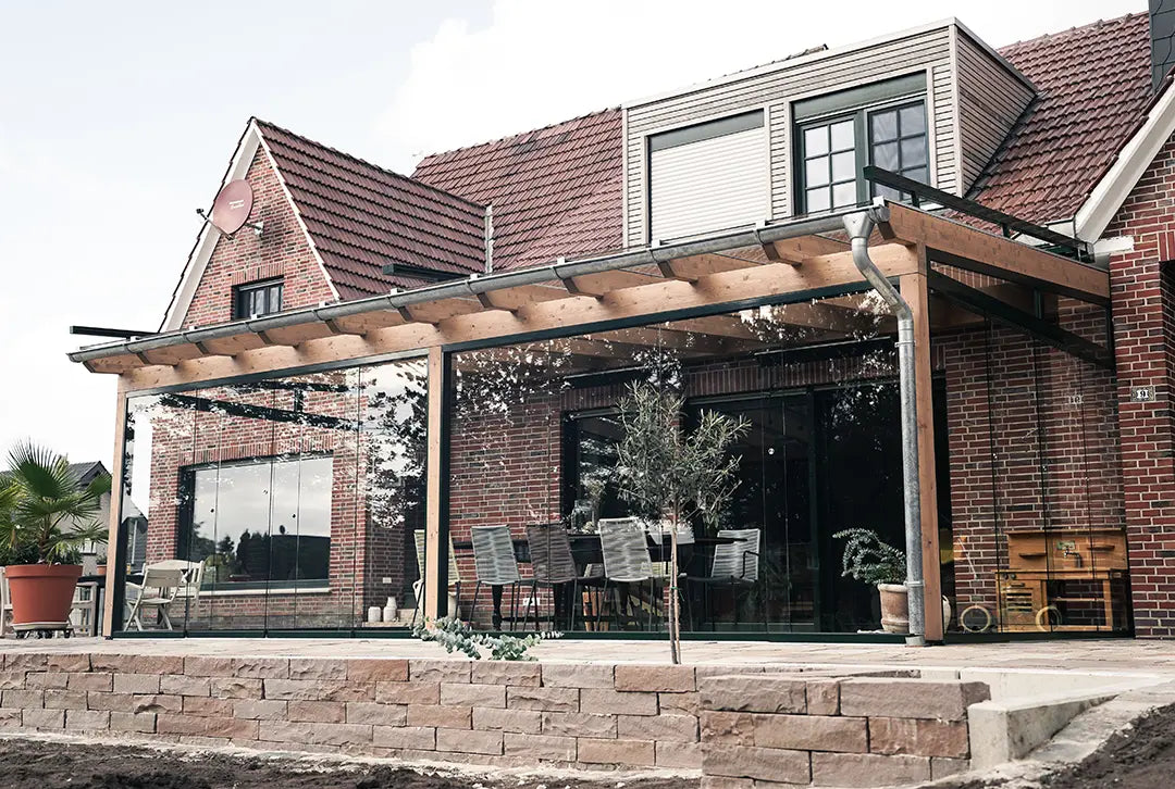 Terrassenüberdachung aus Leimholz, Freistehend