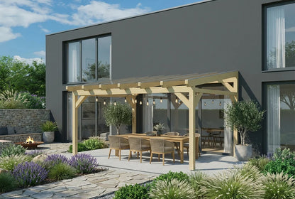 Terrassenüberdachung Holz 400x250cm VSG Natur