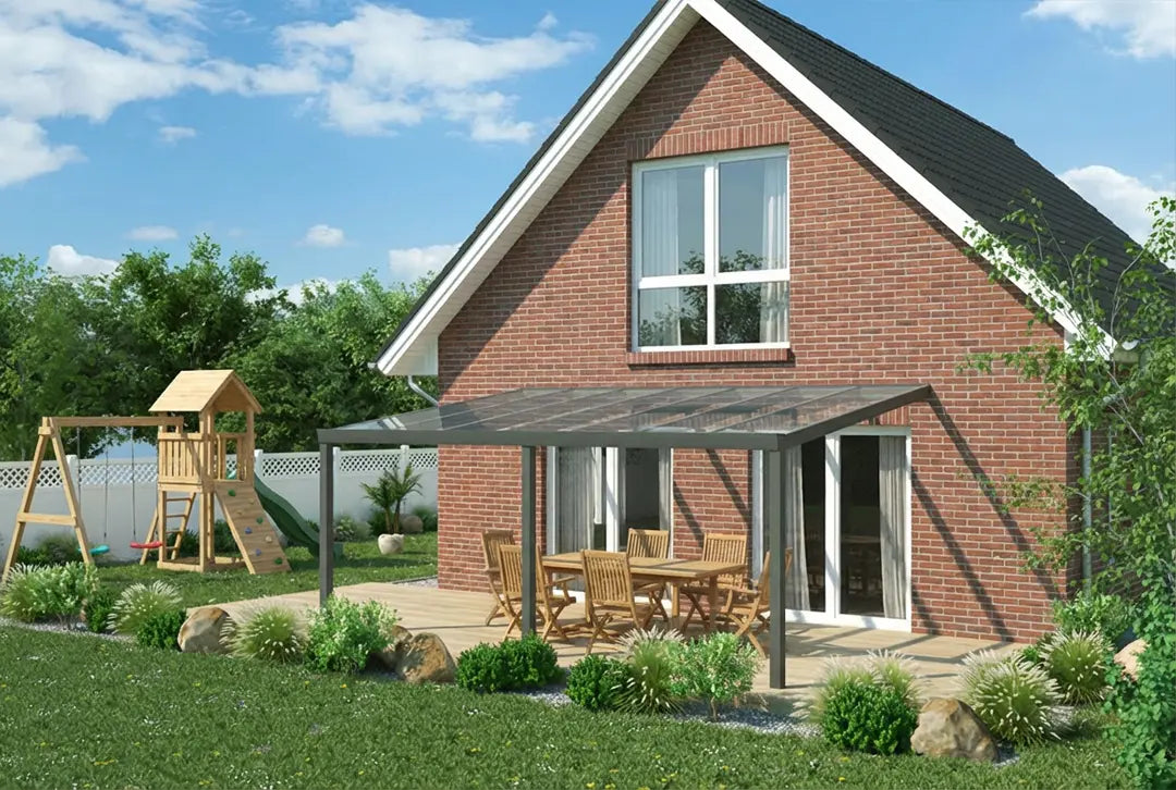 Terrassenüberdachung 6x3,5m Aluminium Wandanbau, Topseller