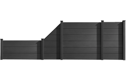 WPC Zaun XL, breite Lamelle, Anthrazit