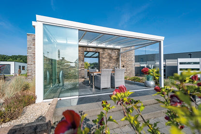 Terrassenüberdachung 6x3,5m Aluminium Wandanbau, Topseller