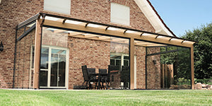 Terrassenüberdachung Holz 500x300cm VSG Natur