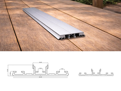 Aluminium Mittelprofil für VSG 8-12 mm eloxiert