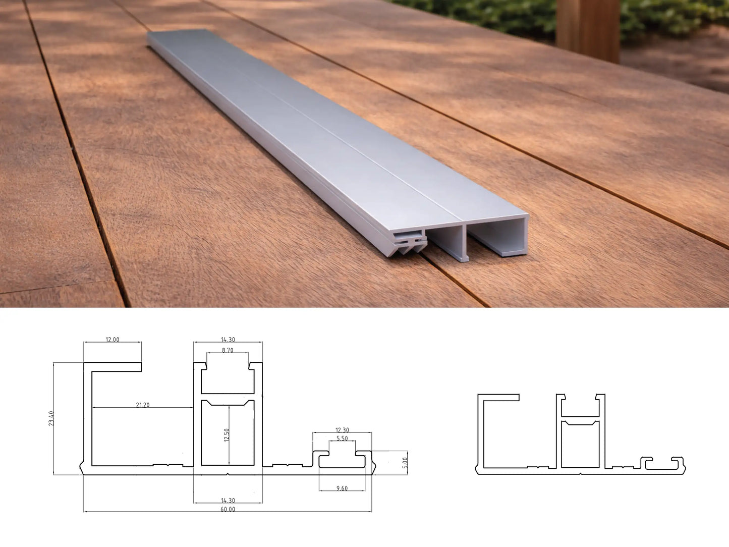 Aluminium Randprofil – Abmessungen