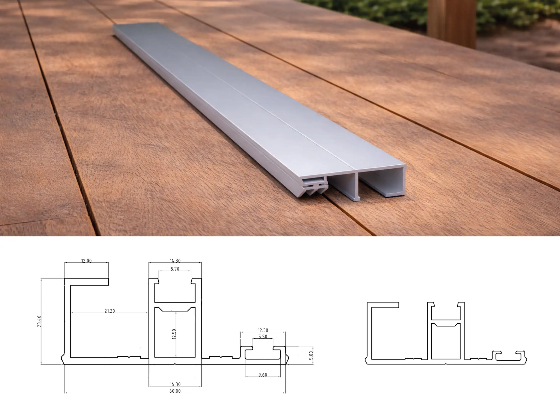 Aluminium Randprofil – Abmessungen