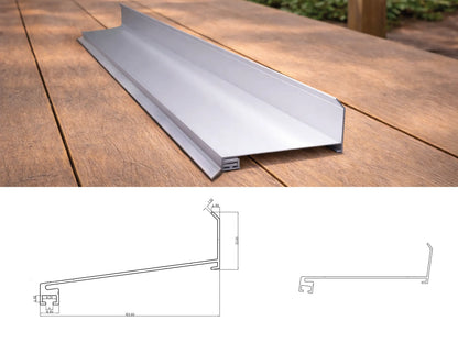 Wandanschlussprofil mit Dichtungsgummi für Aluminiumprofile