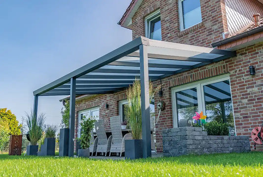 Terrassenüberdachung aus Aluminium, Wandanbau – steda