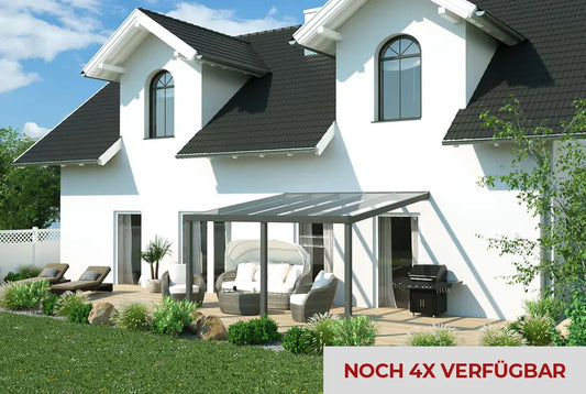 Terrassenüberdachung 4x3,5m Aluminium Wandanbau, Topseller
