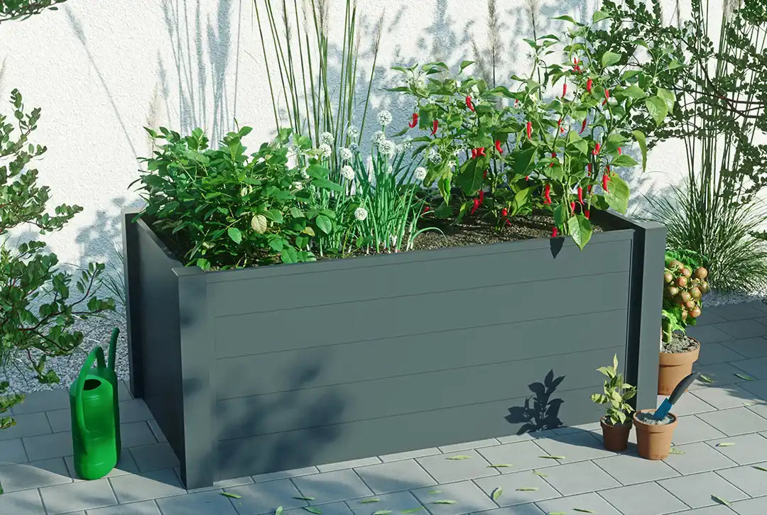 Aluminiumhochbeet anthrazit (RAL 7016) | online bestellen–steda