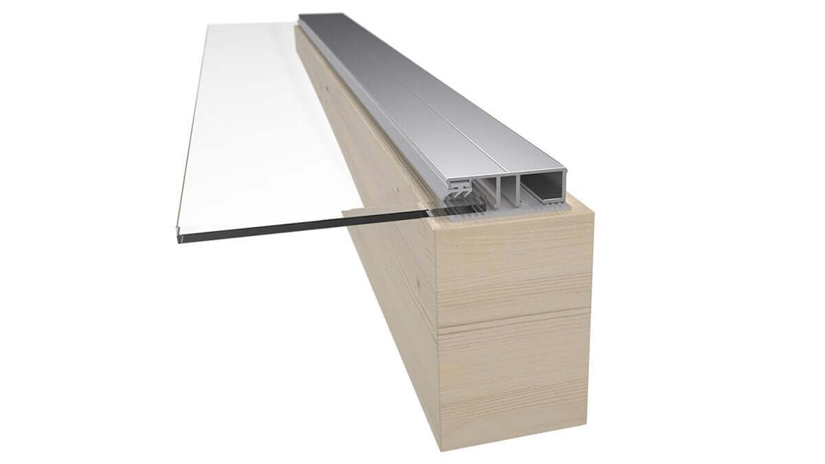 Aluminium Randprofil Komplettset für VSG 8-12 mm eloxiert