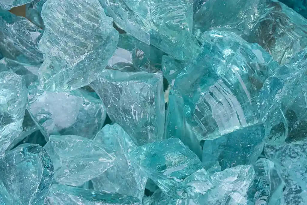 Glas Turquoise Steinschlag