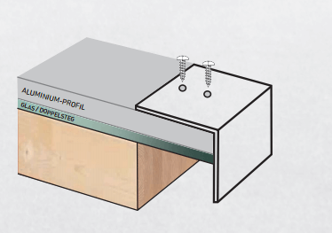 Abrutschwinkel für Aluminiumprofile, Farbe Eloxiert