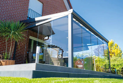 Terrassenüberdachung aus Aluminium für den Wandanbau